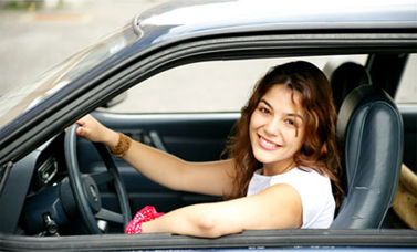 A young woman has a peace of mind with her car warranty